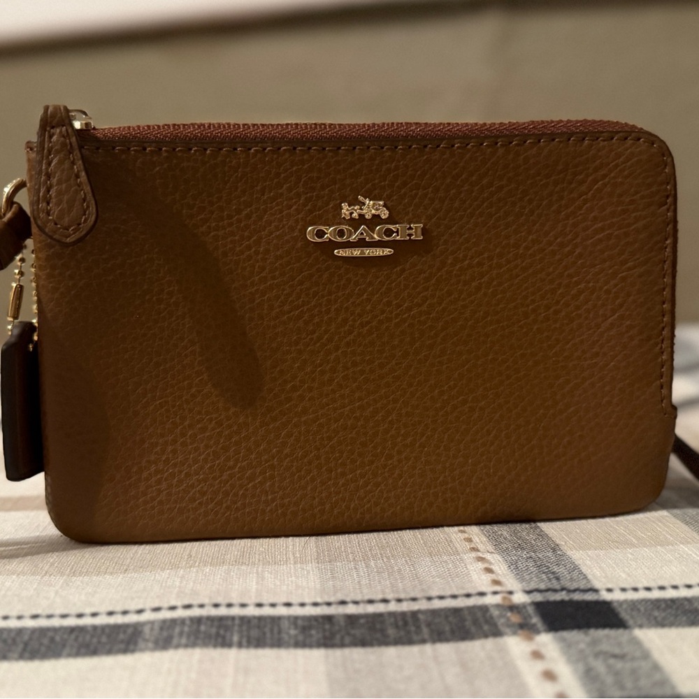 Coach Brown Leather Wristlet
